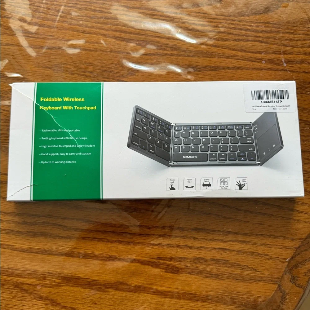 Foldable Bluetooth Keyboard, Folding Portable Wireless Keyboard with Touchpad